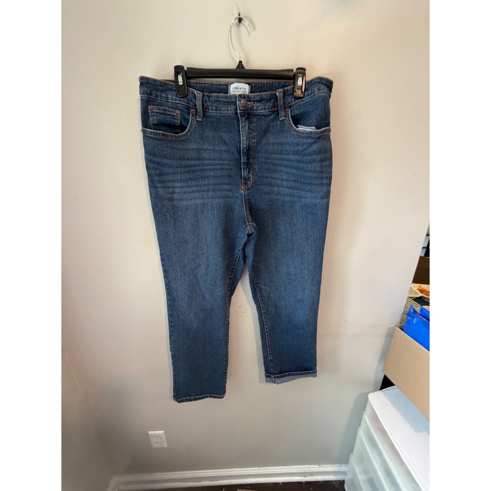 Crown & Ivy Womens Straight Leg Medium Wash Denim Jeans Blue 1003